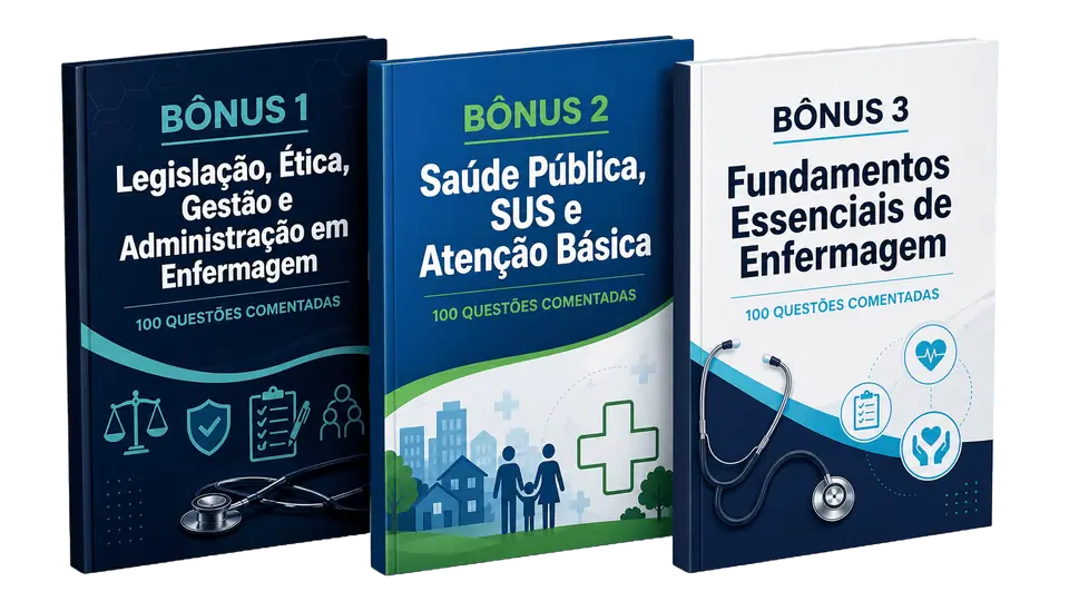 Mockup do bônus de 300 questões comentadas